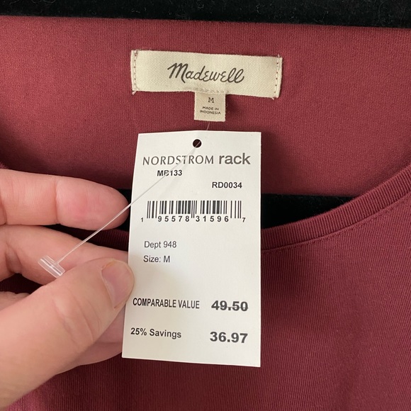 NWOT Maroon Madewell Top Size Medium - Picture 2 of 3